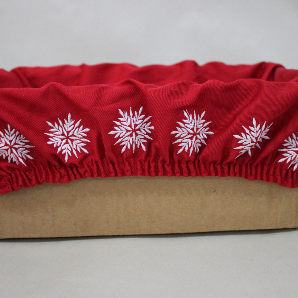 Rectangle Red Snowflake Christmas Basket Liner